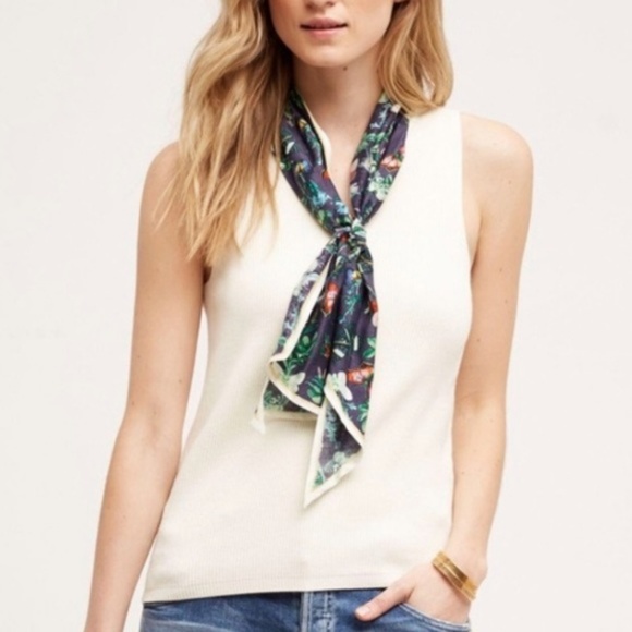 Anthropologie Tops - ANTHRO MOTH Tie Neck Sleeveless Knit Top MEDIUM